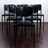 SET OF 6 TITO AGNOLI  CHAIRS IN SADDLE LEATHER